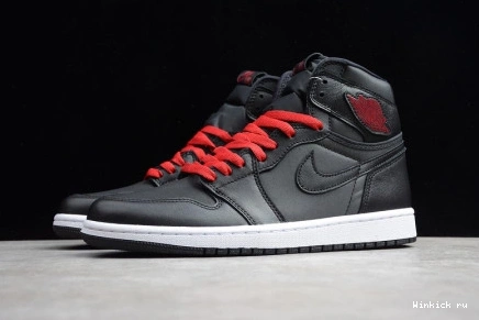 - RETRO BLACK RED 1 JORDAN HIGH SATIN GYM 0925